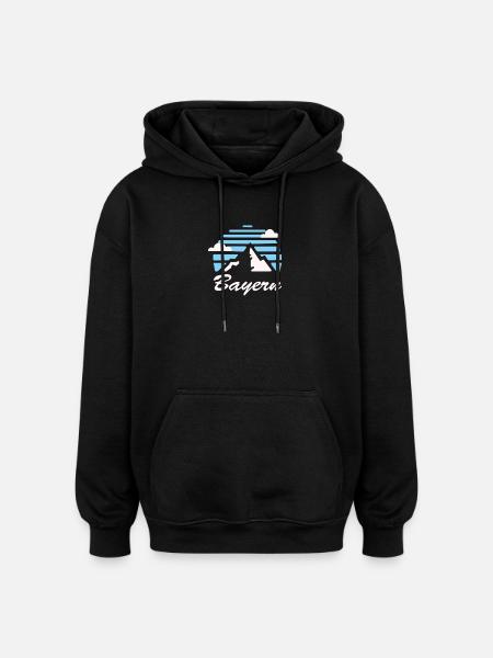 Bavaria, Mountains, , Gift - Oversized Unisex Hoodie - black