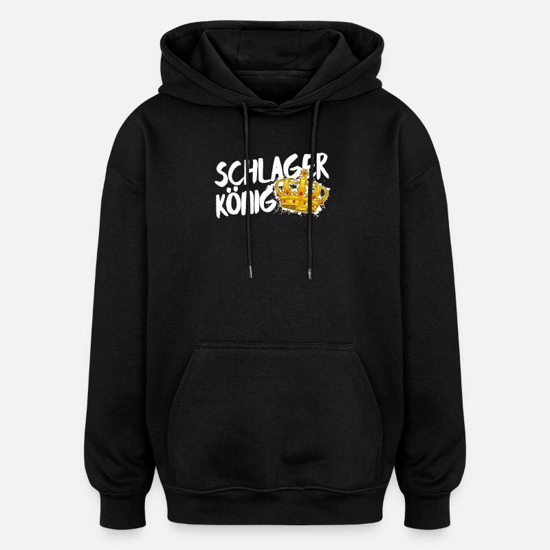 Schlager King Schlager King Krone Déclaration - Sweat à capuche oversize unisexe - noir