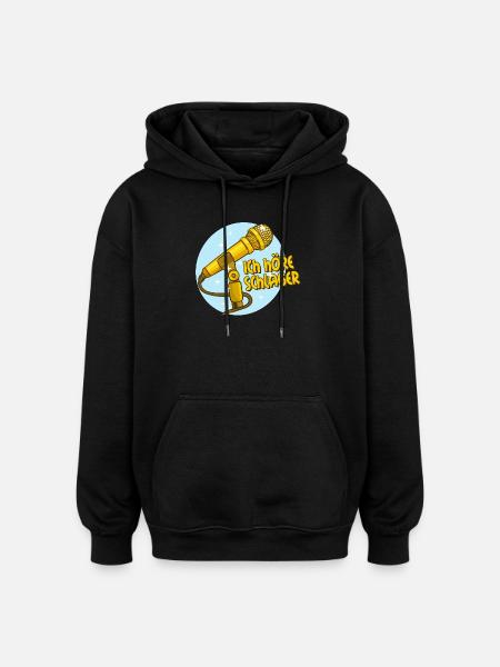 Schlager Schlagermusic Schlagerfan Mikrofon Spruch - Oversized Unisex Hoodie - black