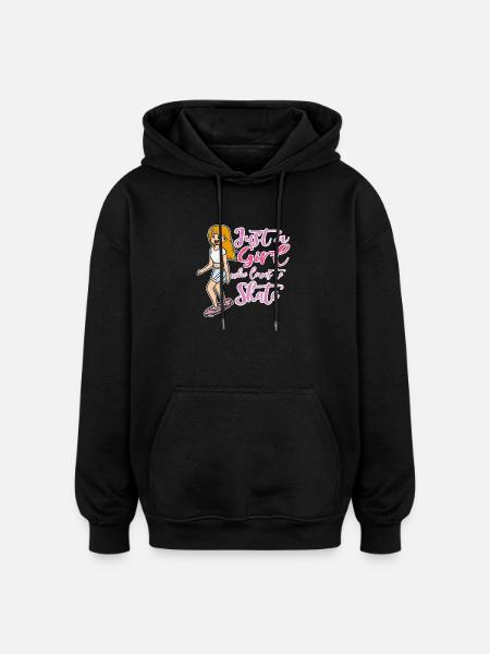 skateboard - Oversized Unisex Hoodie - black