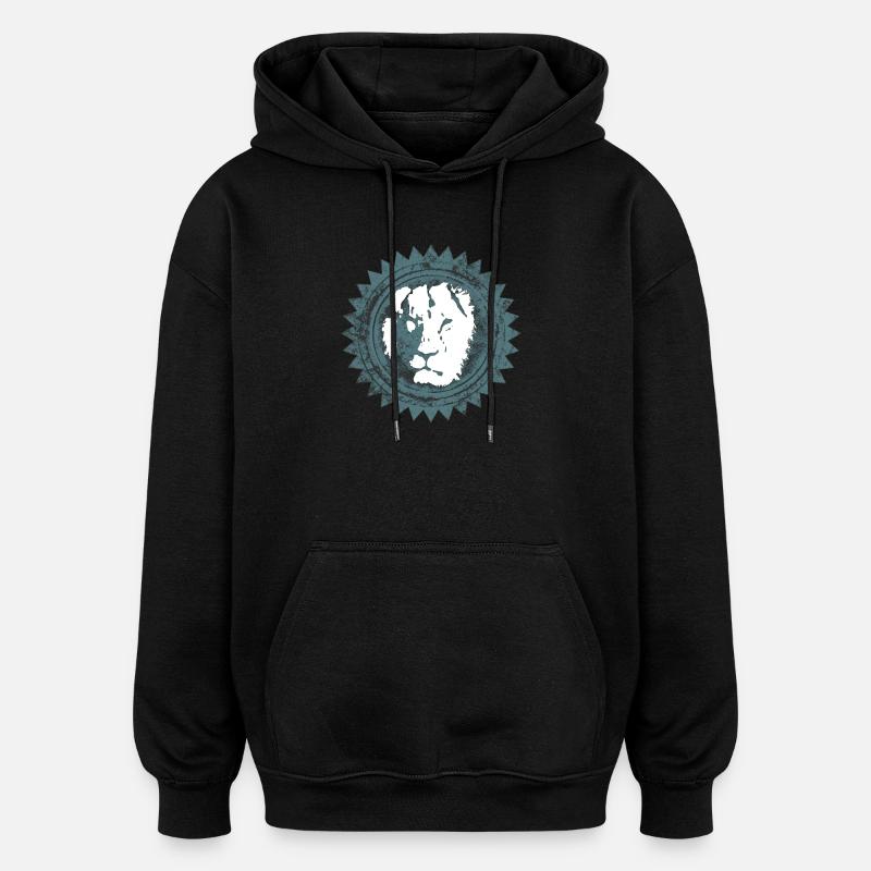 Tête de Lion Reggae Design - Sweat à capuche oversize unisexe - noir
