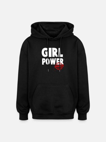 Girl Power Bold Script Design - Oversized Unisex Hoodie - black
