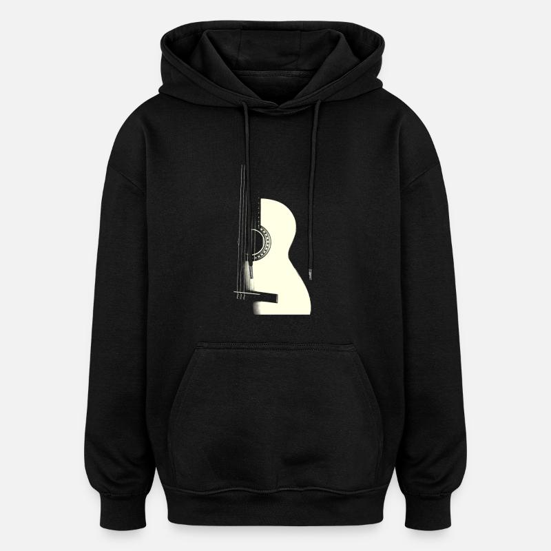 GUITAR - Sweat à capuche oversize unisexe - noir