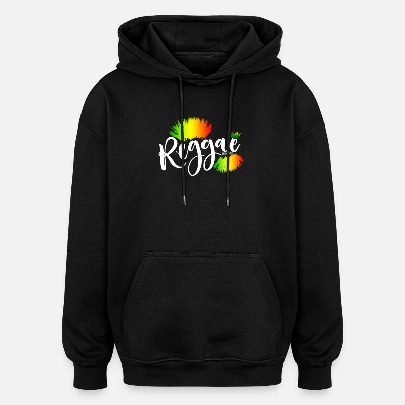 Reggae Rainbow Splash - Oversized Unisex Hoodie - black