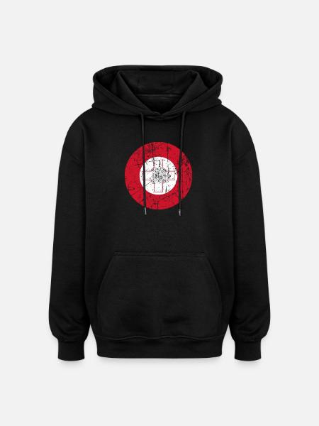 aeronautica Malta Luftwaffe roundel Luftwaffe - Oversized Unisex Hoodie - Schwarz