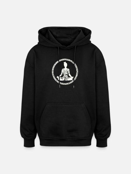 Yoga - Sweat à capuche oversize unisexe - noir