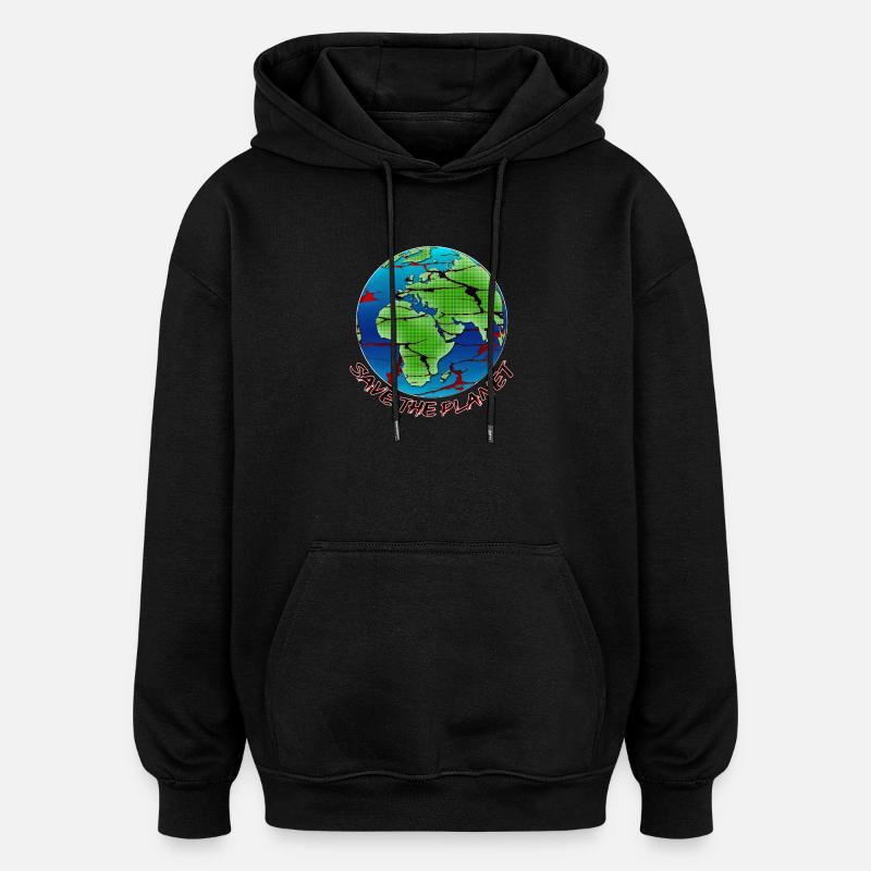 Environmental Protection - Save the Planet - Oversized Unisex Hoodie - black