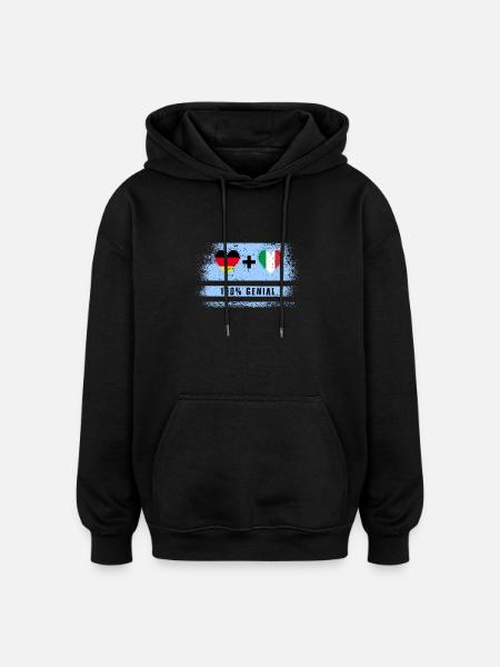 Germany and Italy 100% Ingenious / Gift - Oversized Unisex Hoodie - black