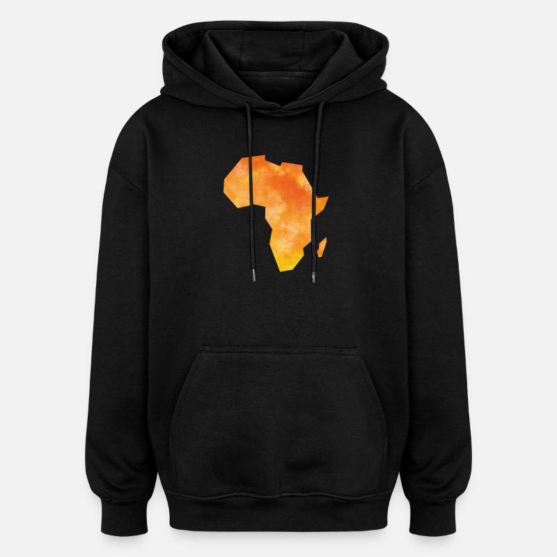 Map Africa - Sweat à capuche oversize unisexe - noir