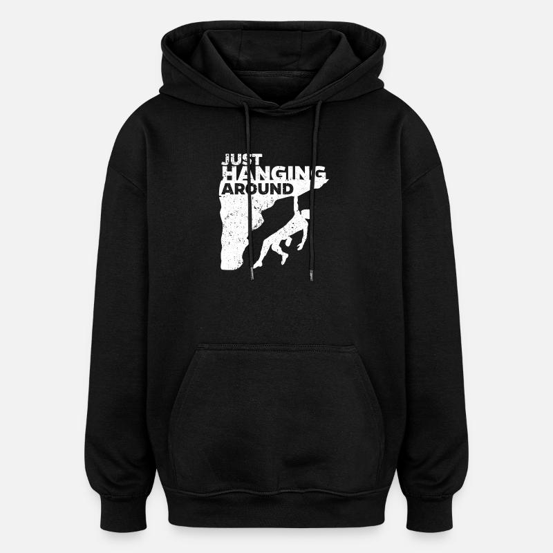 Felsklettern Bergsteigen Boulder Klettern Lustig - Oversized Unisex Hoodie - Schwarz