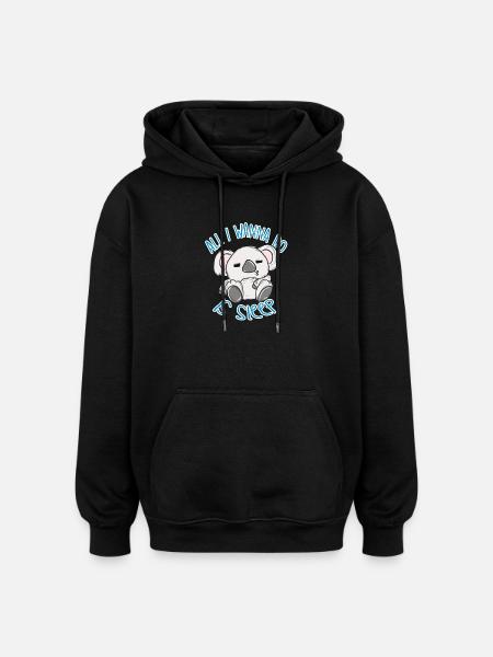 Koala - Sweat à capuche oversize unisexe - noir