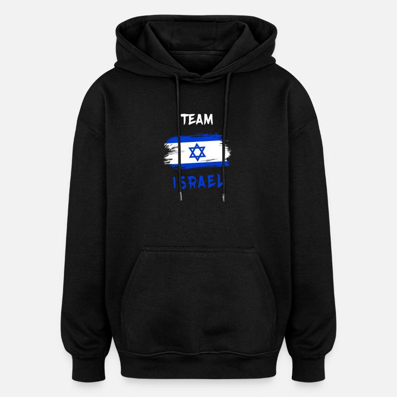 Équipe Israël / Drapeau - Sweat à capuche oversize unisexe - noir