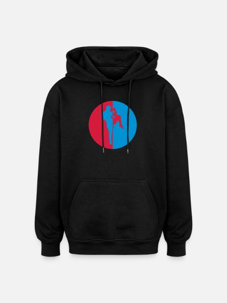 Kickboxing / Kick-Boxeur / Kick Boxing / - Sweat à capuche oversize unisexe - noir