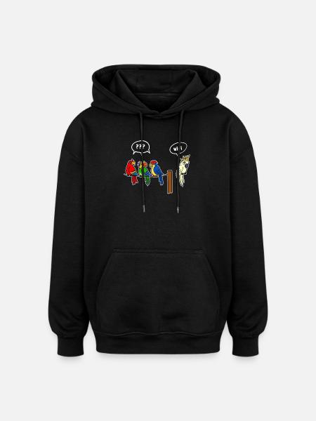 Wifi Trådløst internet Trådløst internet Sjov humor - Oversize unisex hoodie - sort