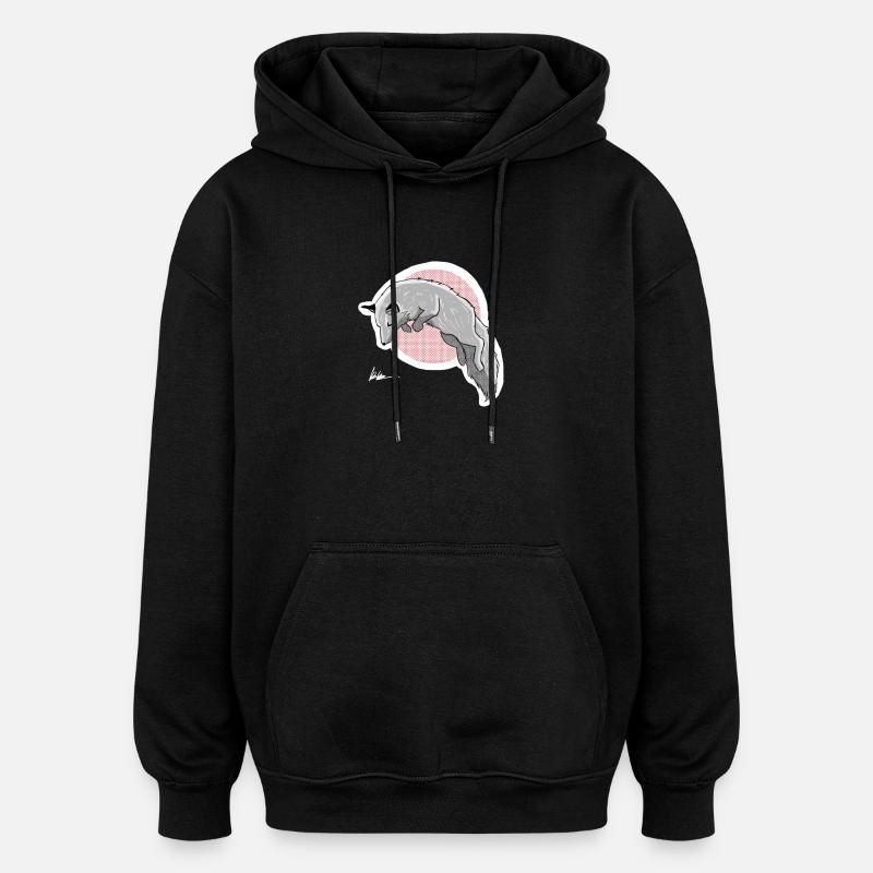 chasse au renard des neiges - Sweat à capuche oversize unisexe - noir