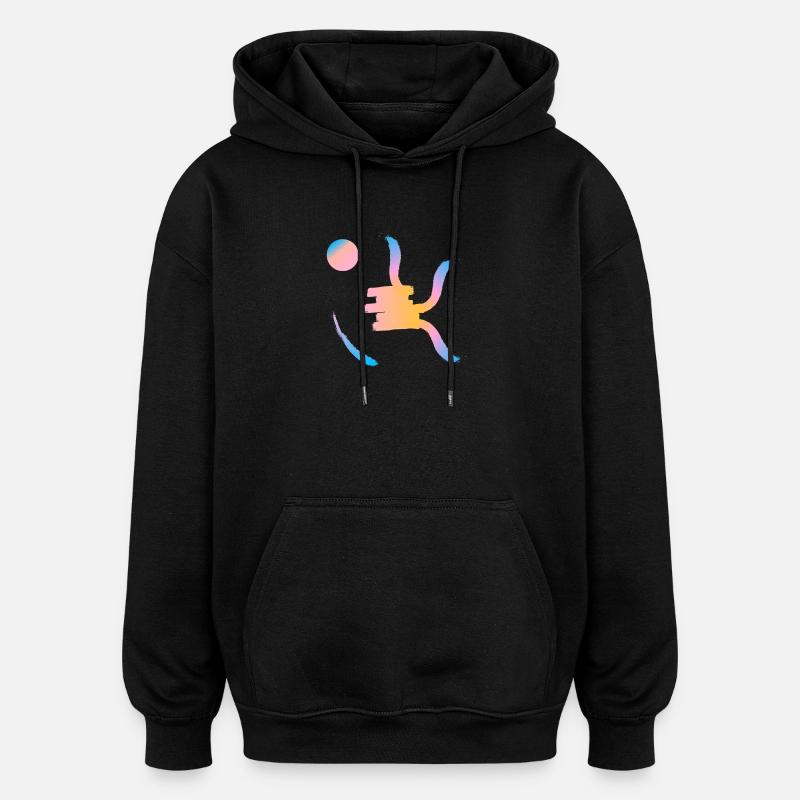 Setting sun on Chinese symbol - Oversized Unisex Hoodie - black