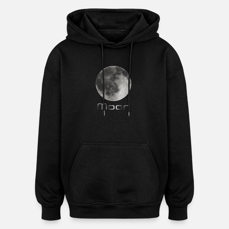 Moon - Sweat à capuche oversize unisexe - noir