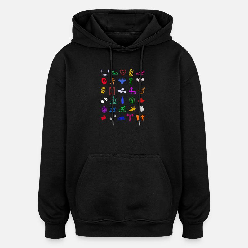 Fitnesstraining Bodybuilder Muskeltraining Workout - Oversized Unisex Hoodie - Schwarz