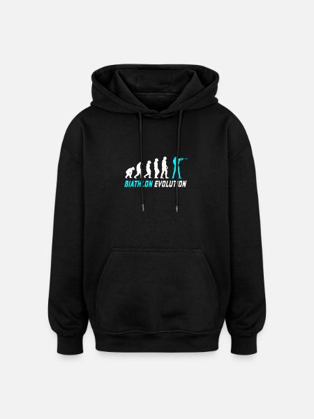 Evolution biathlon design / gift idea - Oversized Unisex Hoodie - black