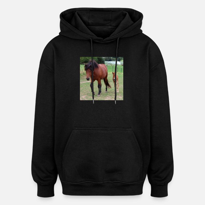 Affiche Cheval Cheval - Sweat à capuche oversize unisexe - noir
