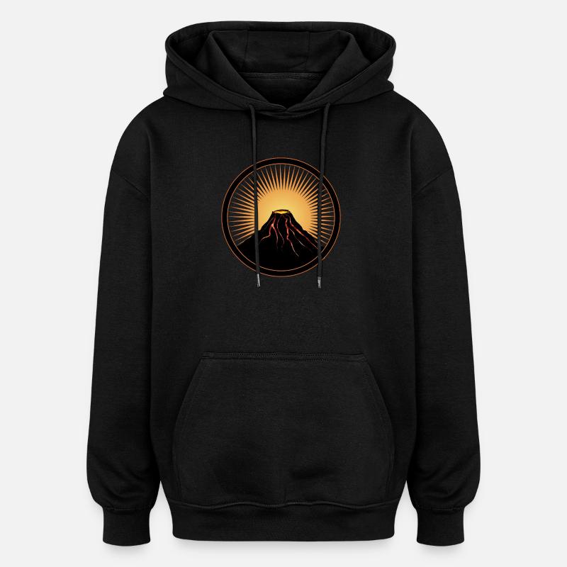 Patch volcanique avec lave liquide - Sweat à capuche oversize unisexe - noir