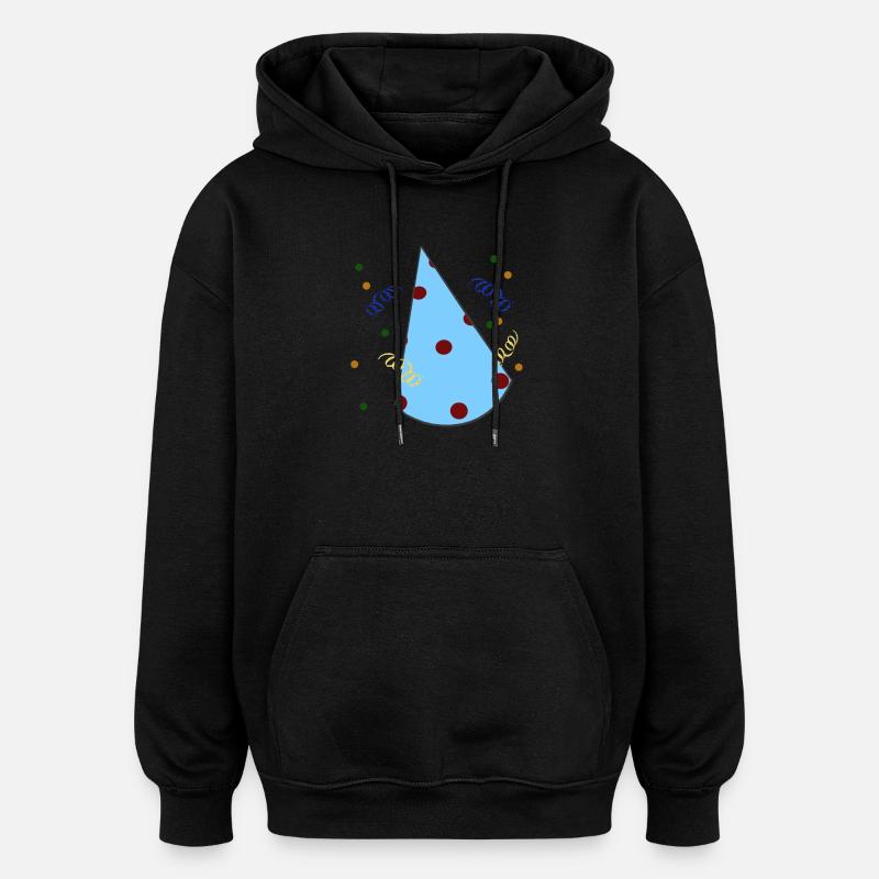 Fødselsdagshat, børnefødselsdagsfest - Oversize unisex hoodie - sort