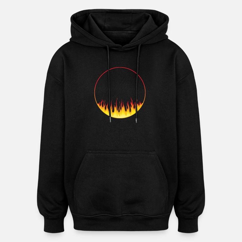Circle on fire - Oversized Unisex Hoodie - black
