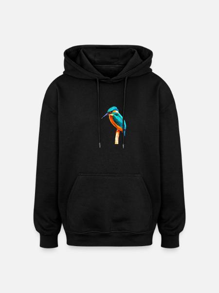 Kingfisher - Sweat à capuche oversize unisexe - noir