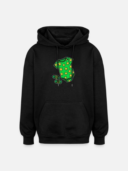 Strampler Bébé Enceinte - Sweat à capuche oversize unisexe - noir