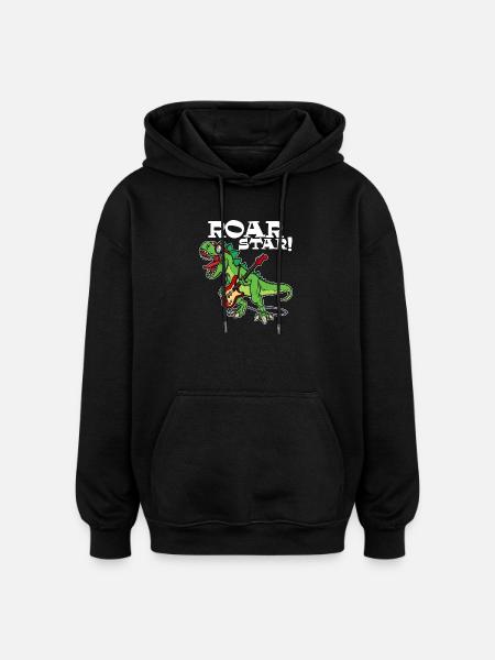 Funny Animal Cool Dinosaur Saying - Oversized Unisex Hoodie - black