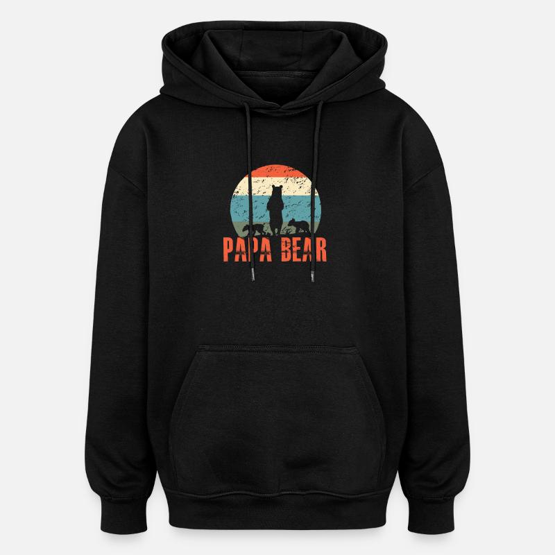Papa bear - Sweat à capuche oversize unisexe - noir