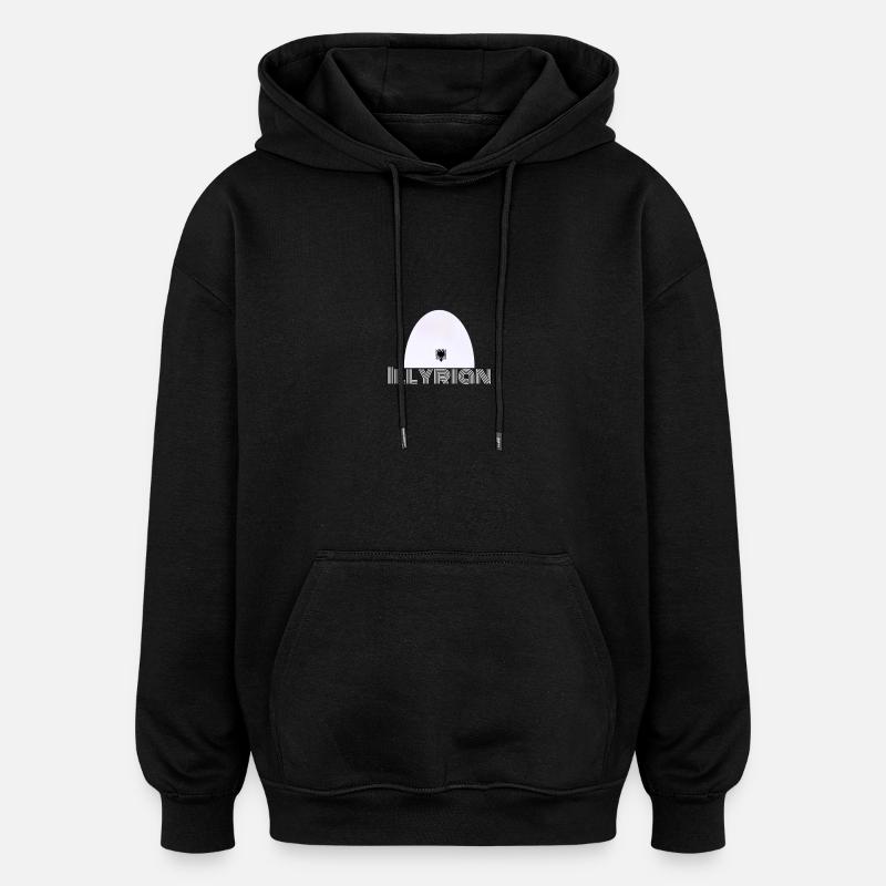Plisi - Sweat à capuche oversize unisexe - noir