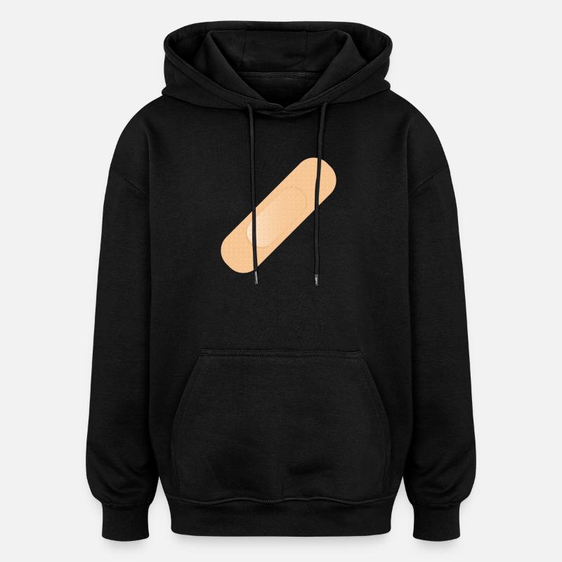 einfaches Heftpflaster als Gestaltungselement - Oversized Unisex Hoodie - Schwarz