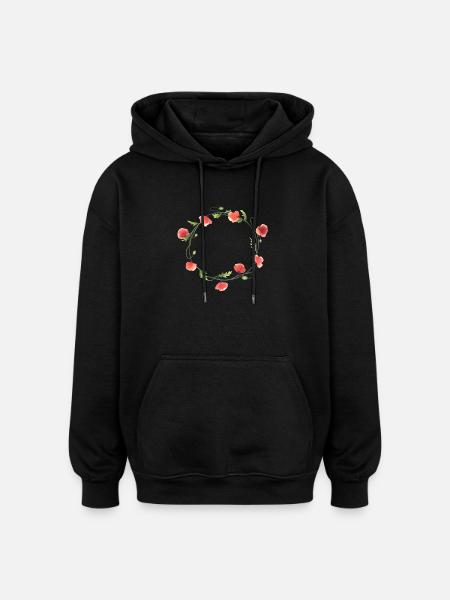 Couronne de pavot II - Sweat à capuche oversize unisexe - noir