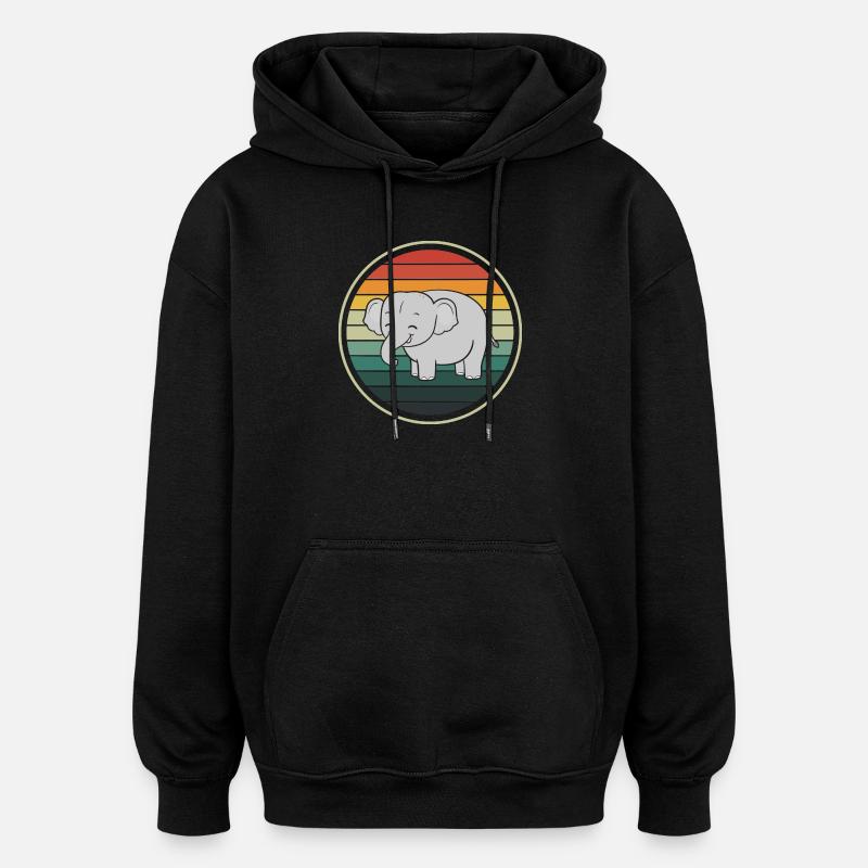 Eléphant éléphant - Sweat à capuche oversize unisexe - noir