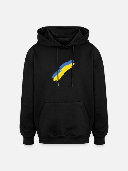 Ukraine - Sweat à capuche oversize unisexe - noir