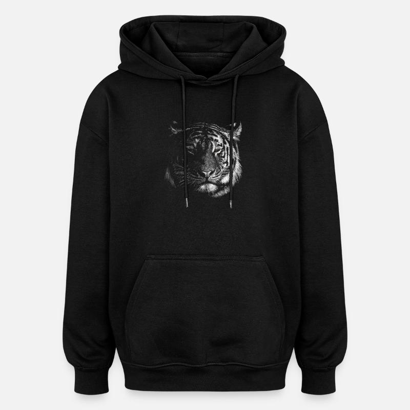 Tigre - Sweat à capuche oversize unisexe - noir