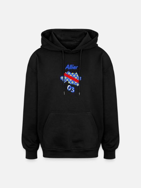 Allier - Sweat à capuche oversize unisexe - noir