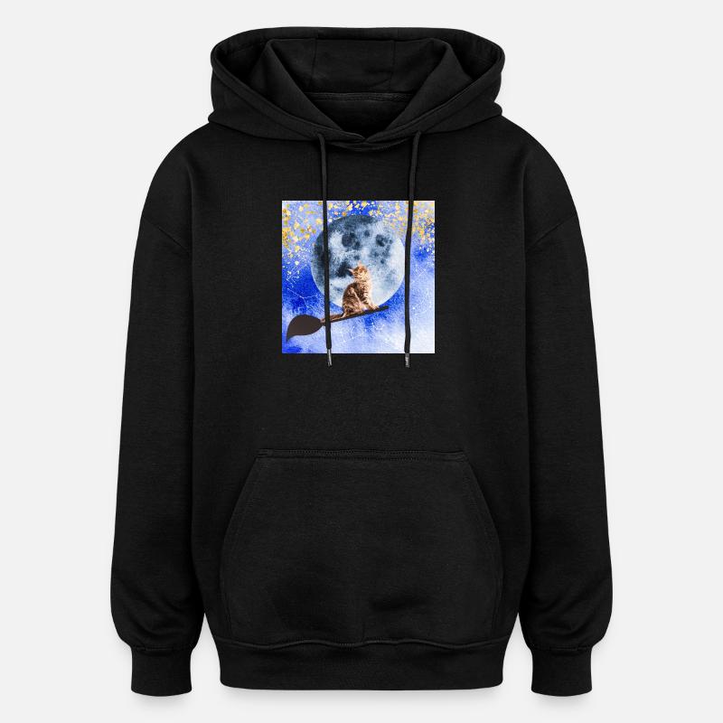 Chat sorcier - Sweat à capuche oversize unisexe - noir