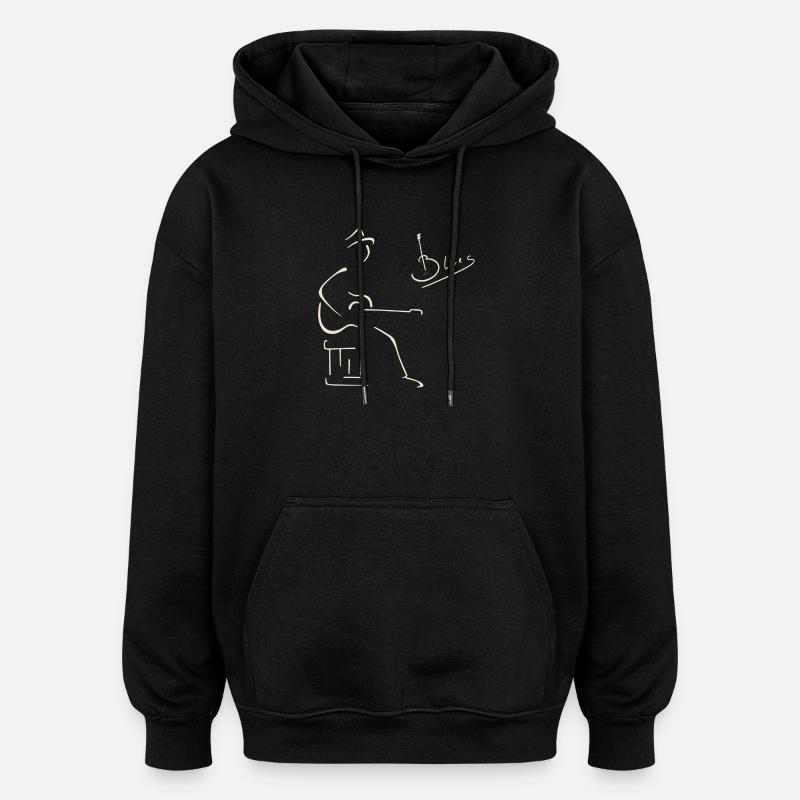 Blues-Gitarrist - Oversized Unisex Hoodie - Schwarz