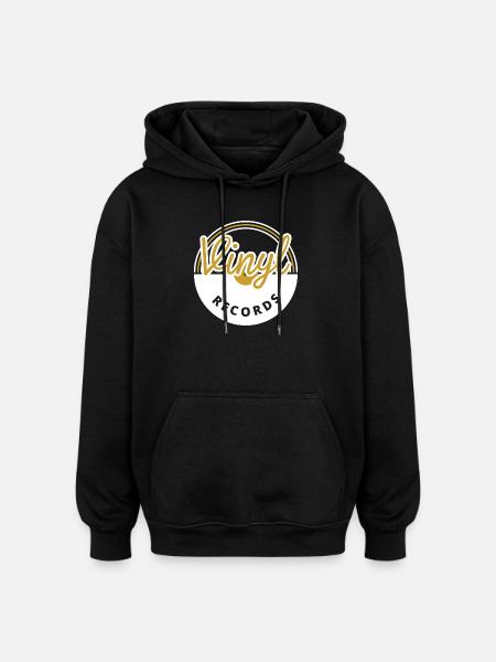 Vinyles - Sweat à capuche oversize unisexe - noir