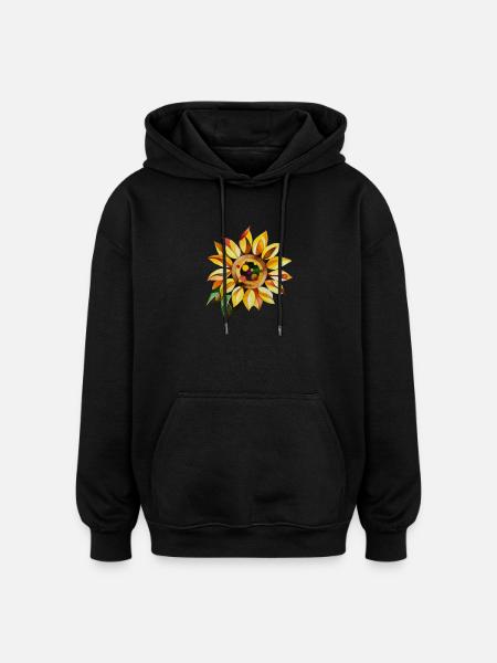 Sunflower - Oversized Unisex Hoodie - black