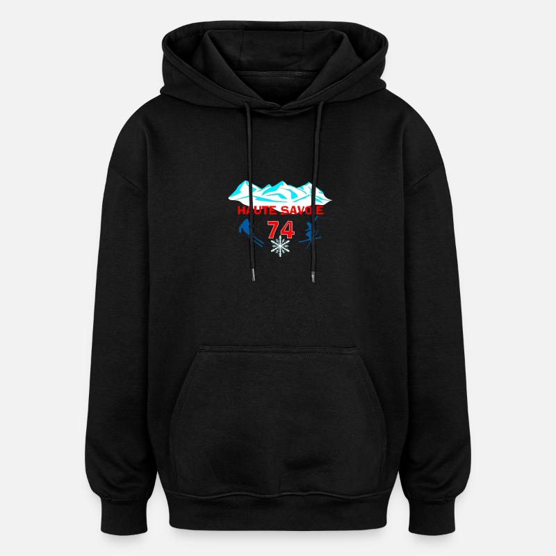 Haute-savoie - Sweat à capuche oversize unisexe - noir