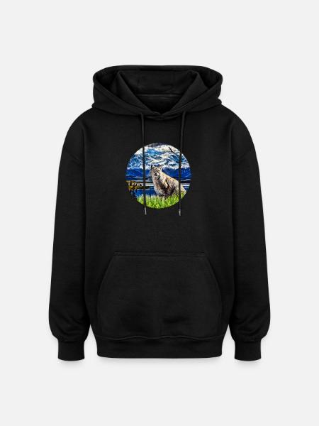 Lynx Wildcat Liberté - Sweat à capuche oversize unisexe - noir