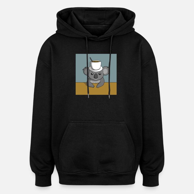 Koala Coffee Break - Oversized Unisex Hoodie - black