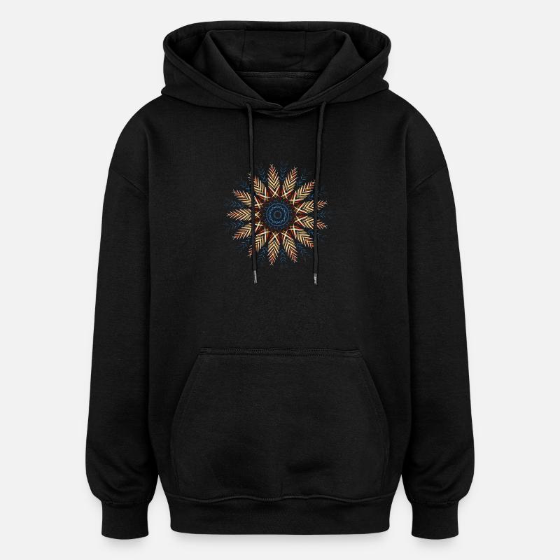 Mandala indien - Sweat à capuche oversize unisexe - noir