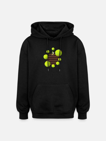 Tennisball - Oversized Unisex Hoodie - Schwarz