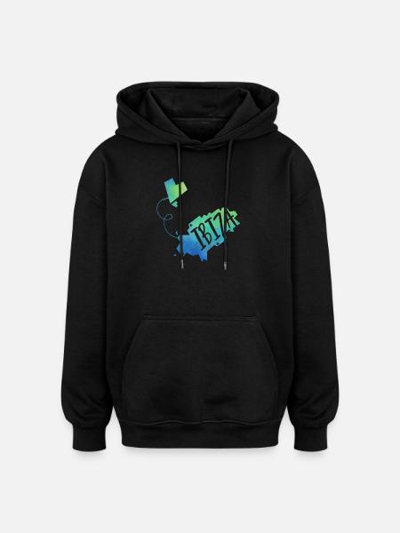 Ibiza - Oversized Unisex Hoodie - black