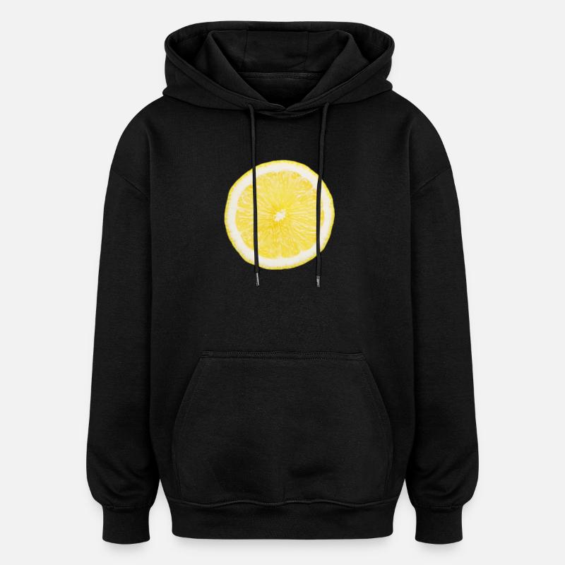 Halbe Zitrone - Oversized Unisex Hoodie - Schwarz