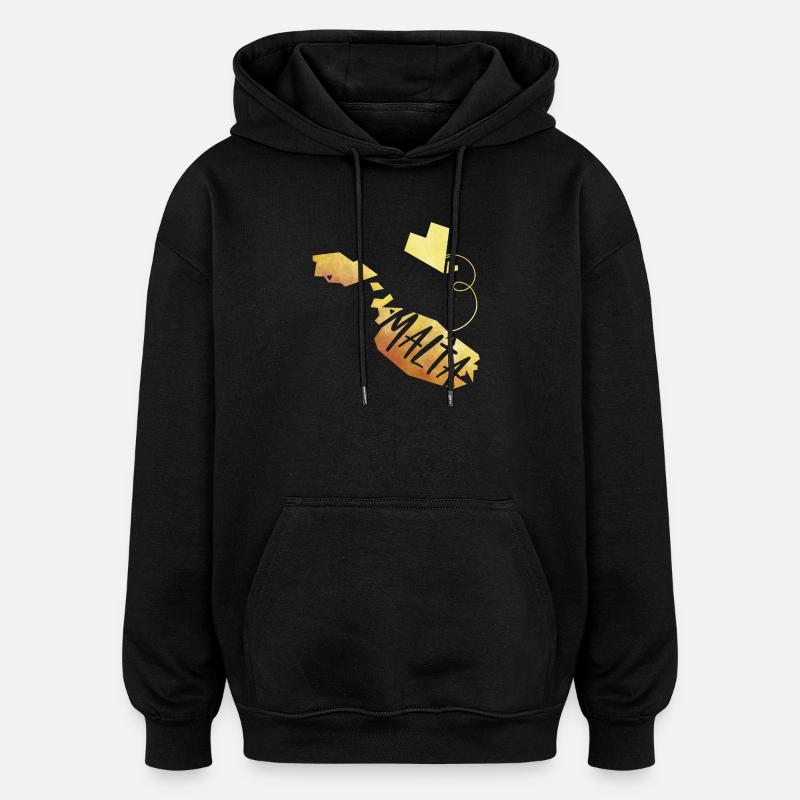 Malte - Sweat à capuche oversize unisexe - noir